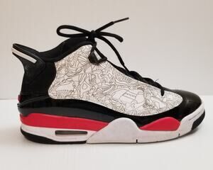 Nike Air Jordan Dub Zero White Fire Red Black Sneakers 311046-162 Mens Sizes 7.5
